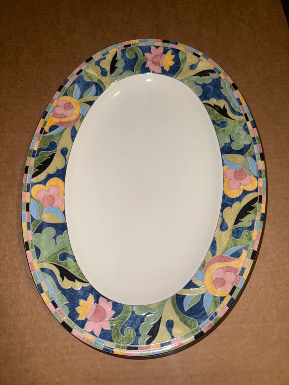 Interiors Fantasia Stoneware Oval Serving Platter PTS International
